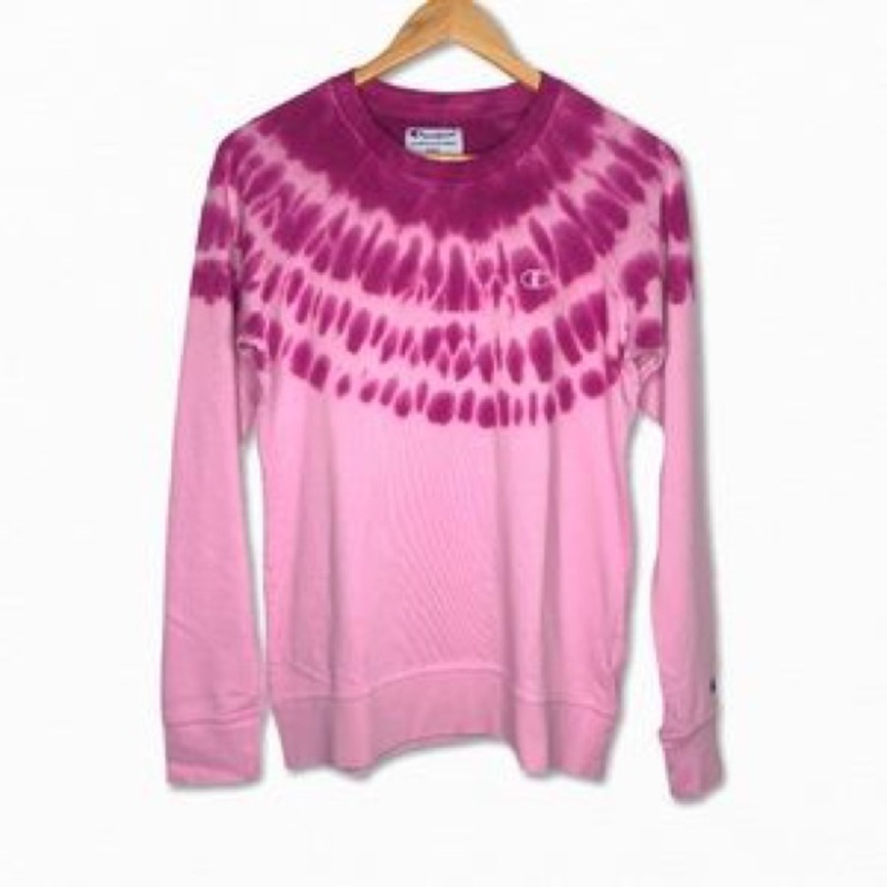 Champion purple pink tie dye crewneck sweatshirt. Size XL